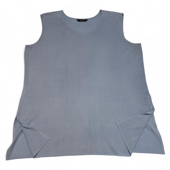Misook XL 1X Sleeveless Knit Tank Top Blue Lightweight Minimalist Basic - Picture 2 of 5
